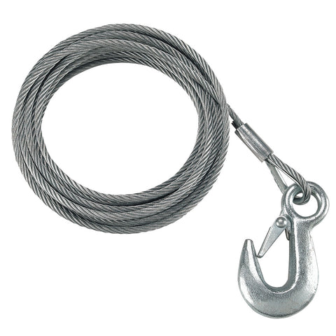 Fulton 7/32" x 50' Galvanized Winch Cable and Hook - 5,600 lbs. Breaking Strength [WC750 0100]