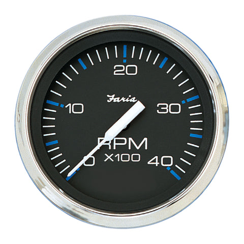 Faria Chesapeake Black 4" Tachometer - 4000 RPM (Diesel) [33742]