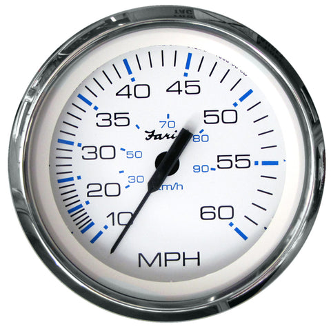 Faria Chesapeake White SS 4" Speedometer - 60MPH (Pitot) [33811]
