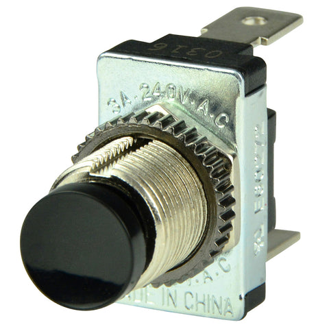BEP Black SPST Momentary Contact Switch - OFF/(ON) [1001402]