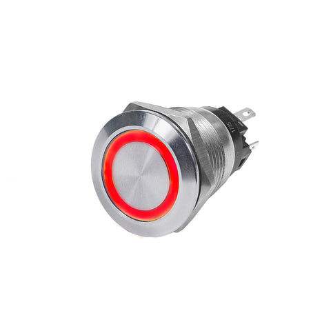 Blue Sea 4163 SS Push Button Switch - Off-(On) - Red - 10A [4163]