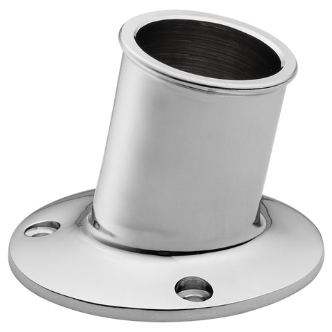 Whitecap Top-Mounted Flag Pole Socket - CP/Brass - 1-1/4" ID [S-5003]