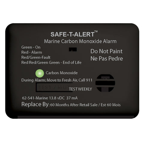Safe-T-Alert 62 Series Carbon Monoxide Alarm - 12V - 62-541-Marine - Surface Mount - Black [62-541-MARINE-BL]