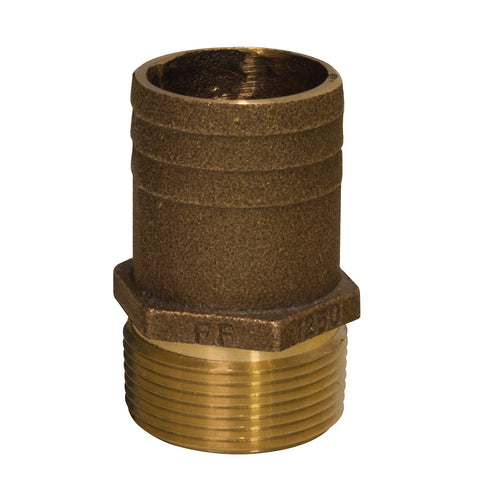 GROCO 1" NPT x 1-1/8" Bronze Full Flow Pipe to Hose Straight Fitting [FF-1125]