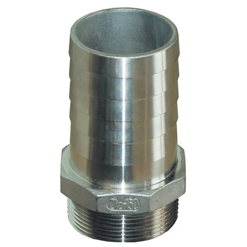 GROCO 1-1/2"" NPT x 1-1/2" ID Stainless Steel Pipe to Hose Straight Fitting [PTH-1500-S]
