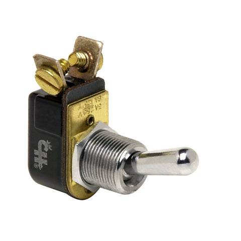 Cole Hersee Light Duty Toggle Switch SPST Off-On 2 Screw - Chrome Plated Brass [M-484-BP]