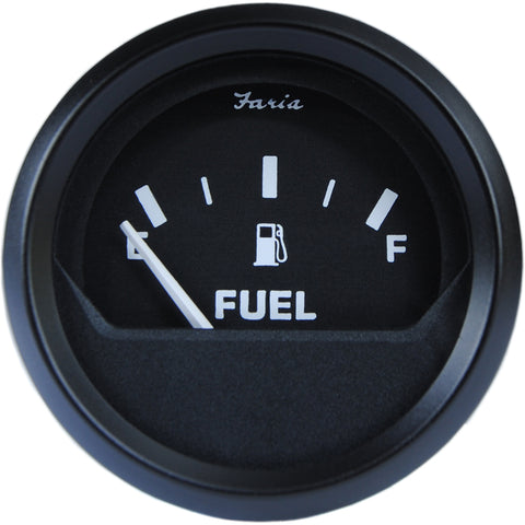Faria Euro Black 2" Fuel Level Gauge - Metric [12802]