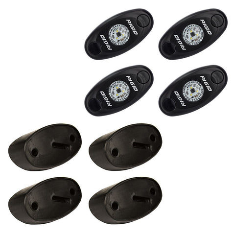 RIGID Industries A-Series Rock Light Kit - 4 Amber Lights - Black [400243]