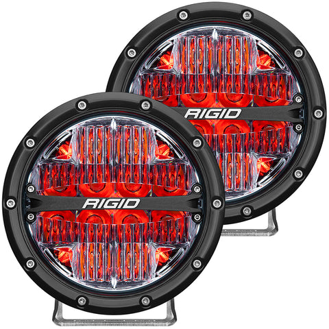RIGID Industries 360-Series 6" LED Off-Road Fog Light Drive Beam w/Red Backlight - Black Housing [36205]