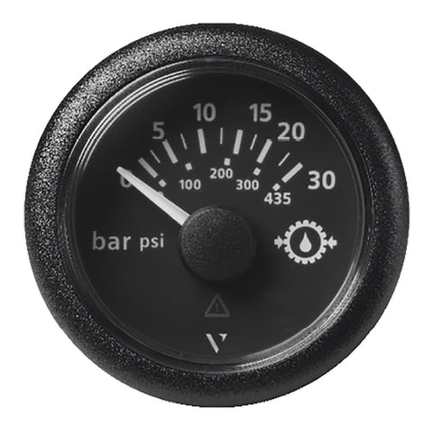 Veratron 52MM (2-1/16") ViewLine Transmission Oil Pressure 30 Bar/435 PSI - Black Dial  Round Bezel [A2C59514141]