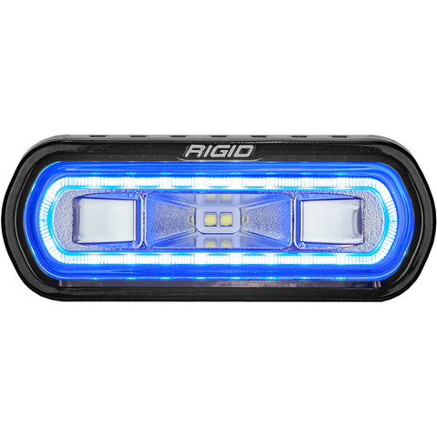 RIGID Industries SR-L Series Marine Spreader Light - Black Surface Mount - White Light w/Blue Halo [52101]