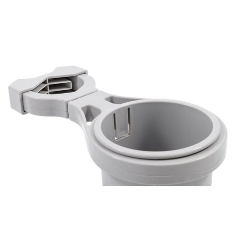 Camco Clamp-On Rail Mounted Cup Holder - Small for Up to 1-1/4" Rail - Grey [53093]