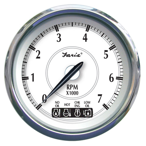 Faria Newport SS 4" Tachometer w/System Check Indicator f/Johnson/Evinrude Gas Outboard - 7000 RPM [45000]