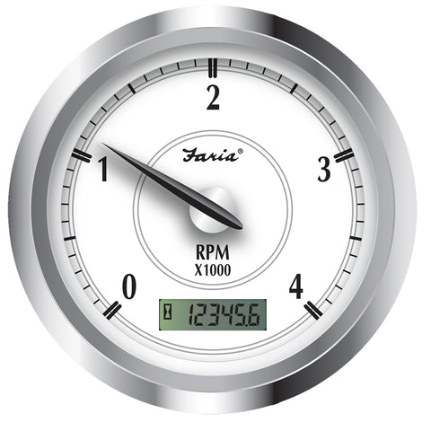 Faria Newport SS 4" Tachometer w/Hourmeter f/Diesel w/Mech Take Off - 4000 RPM [45007]