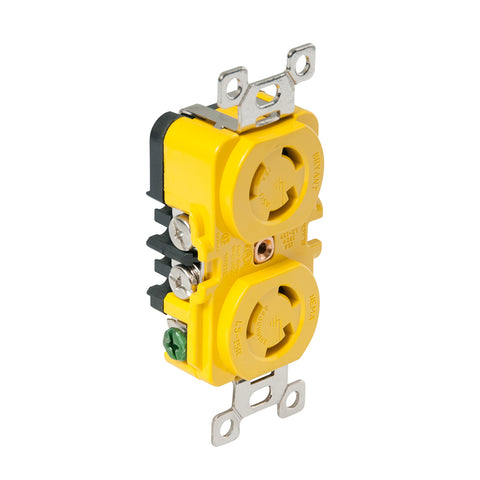 Marinco Locking Receptacle - 15A, 125V - Yellow [4700CR]