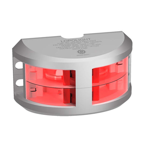 Lopolight Series 200-016 - Double Stacked Navigation Light - 2NM - Vertical Mount - Red - Silver Housing [200-016G2ST]