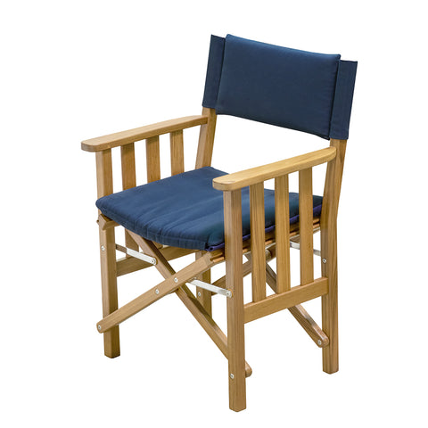 Whitecap Directors Chair II w/Navy Cushion - Teak [61052]