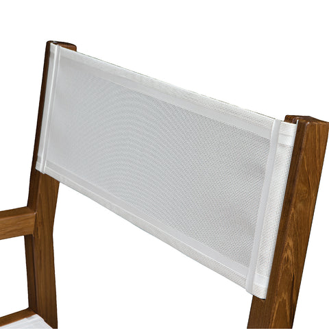 Whitecap Directors Chair w/White Batyline Fabric - Teak [63061]