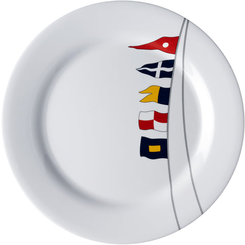 Marine Business Melamine Non-Slip, Flat, Round Dinner Plate - REGATA - 10" Set of 6 [12001C]