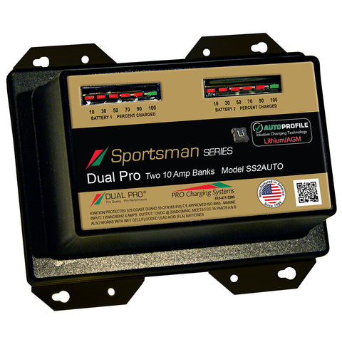 Dual Pro SS2 Auto 20A - 2-Bank Lithium/AGM Battery Charger [SS2AUTO]