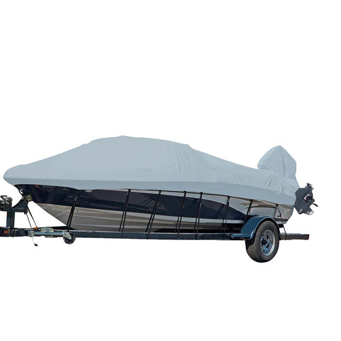 Carver Sun-DURA Styled-to-Fit Boat Cover f/21.5 V-Hull Runabout Boats w/Windshield  Hand/Bow Rails - Grey [77021S-11]