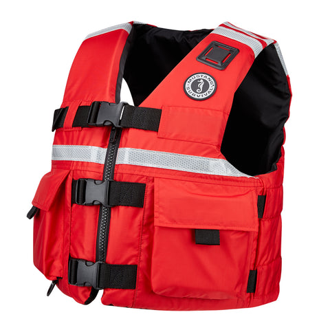 Mustang SAR Vest w/SOLAS Reflective Tape - Red - Small [MV5606-4-S-216]