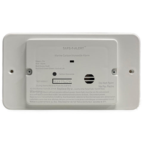 Safe-T-Alert 62 Series RV Carbon Monoxide - White - Flush Mount - 12V w/Trim Ring [62-542-TR-WT]